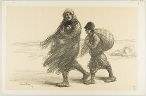 Serbian Exodus, plate twenty-one from Actualités by Théophile Alexandre Pierre Steinlen
