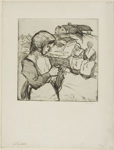 The Knitter by Théophile Alexandre Pierre Steinlen