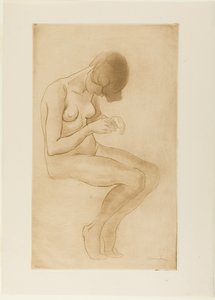 Woman Fixing Her Nails by Théophile Alexandre Pierre Steinlen