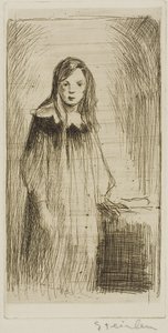 Young Girl Standing by Théophile Alexandre Pierre Steinlen