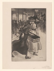 Two Women Walking on the Street by Théophile Alexandre Steinlen
