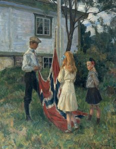 Children Raise the Norwegian Flag