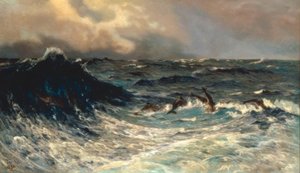Rough Sea with Dolphins