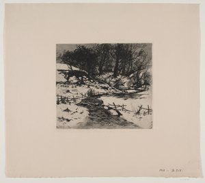 Winter Stream by a Forest