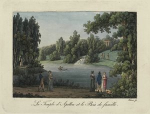 The Temple of Apollo and Cascade in the Pavlovsk park