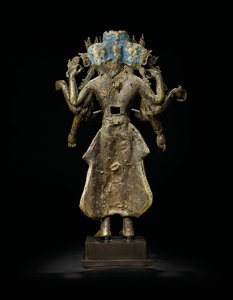 Ekadashalokeshvara Statue by Tibetan School