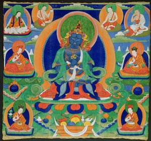 Thangka Painting Depicting The Adibuddha Vajradhara, Tibetan
