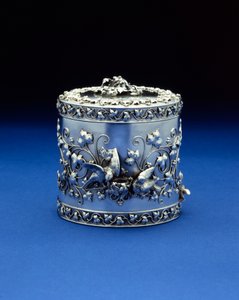 A cylindrical box by Tiffany & Co, c.1870-185 by Tiffany and Company