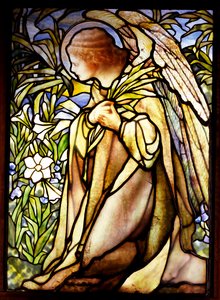 Window depicting a kneeling angel