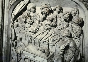 Tomb of Henri II and His Wife Kunigunde (detail of the Death of the Emperor) by Tilman Riemenschneider