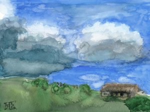 House Under Storm Clouds