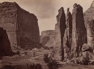 Canyon de Chelly. Walls of the Grand Canyon about 1200 Feet in Height. by Timothy H. O