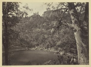 View on Apache Lake, Sierra Blanca Range, Arizona by Timothy O