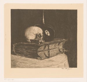 Still life with skull and Bible