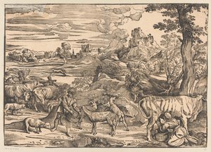 Landscape with Milkmaid