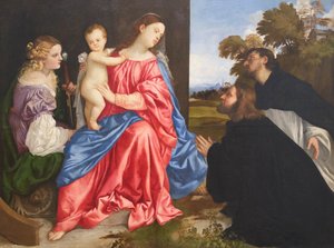 Sacred Conversation with Saints Catherine and Dominic and the Donor by Titian (c.1488 1576)