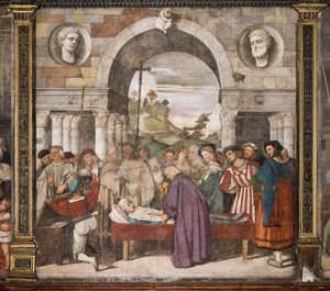 The heart of the miser in the casket, the northern wall, School of the Saint, Basilica of St Anthony, Padua, Italy by Titian (c.1488 1576)