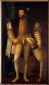 Portrait of Emperor Charles V Aged 35 with His Dog Sampere