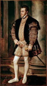 Portrait of Philip II (1527-1598), son of Charles V by Tiziano Vecelli