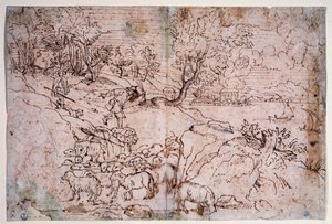 Study of Landscape with Sheep by Titian (c.1488 1576)