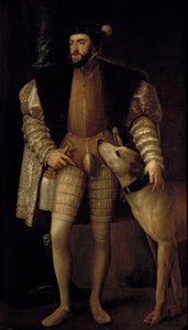 Charles V Holy Roman Emperor and King of Spain with his Dog, 1533