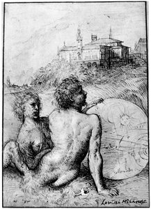 Landscape with Satyrs by Tiziano Vecelli