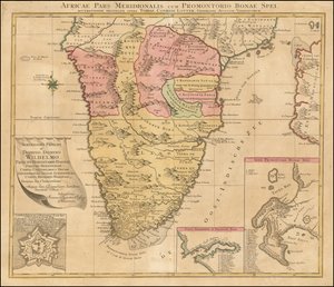 1778 Map of Southern Africa by Tobias Conrad Lotter by Tobias Conrad Lotter