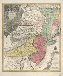 Map of New England and Northern Chesapeake Region by Tobias Conrad Lotter