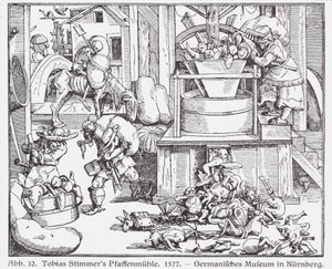 Catholic priests being put through a mill by Tobias Stimmer