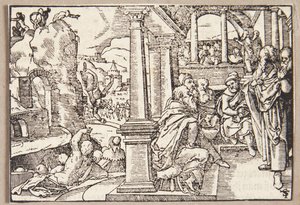 Spurius Cassius Thrown from a Cliff by Tobias Stimmer