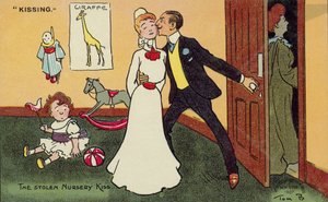 Man Kissing His Children