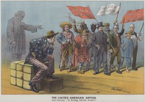 The United American Nation, Satire on the Diversity of Immigrants in 19th Century American Society