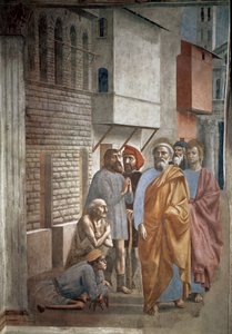 Saint Peter Healing the Sick with His Shadow by Tommaso Masaccio