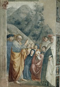 Predication of St. Peter. Fresco by Tommaso di Cristoforo Fini dit Masolino da Panicale by Tommaso Masolino da Panicale