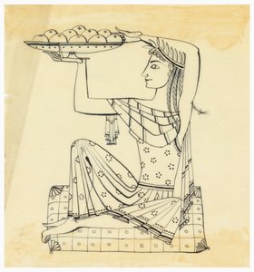 Design for Silver Engraving: Seated Woman