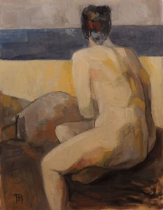 Contemplative Nude Seascape