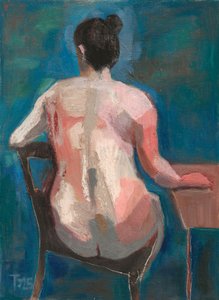 Nude Figure In Blue by Tore Bahnson