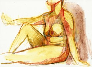 Reclining Nude Figure Drawing