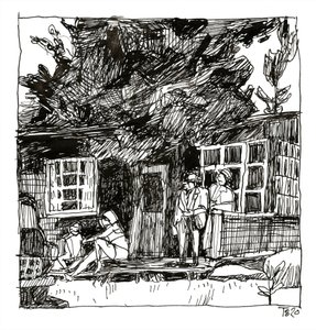 Vintage Porch Scene by Tore Bahnson