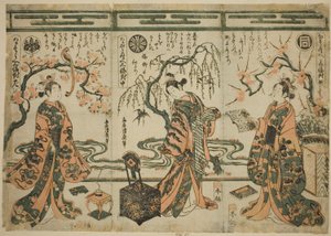 The Actors Sanogawa Ichimatsu, Nakamura Tomijuro, and Nakamura Kumetaro, from A Comparison - Set of Three by Torii Kiyohiro