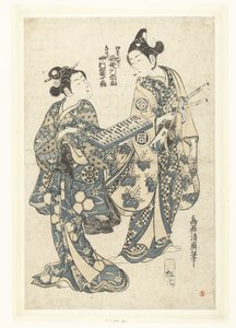 Two Actors with Abacus by Torii Kiyohiro