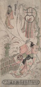 Actor Segawa Kikunojō imaging Matsushima Kichisaburō by Torii Kiyomasu II