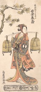 The Actor Azuma Tozo I as a Woman Carrying Two Bird Cages, 1768