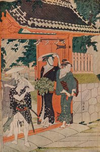 A Sudden Shower at the Mimeguri Inari Shrine, 1787 by Torii Kiyonaga