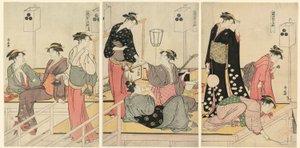 Cooling Off in the Evening at Shijogawara by Torii Kiyonaga