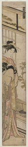 Courtesan Holding a Dog from the series Popular Presentations by Torii Kiyonaga