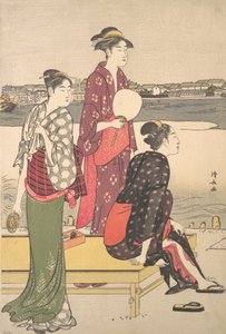 Evening on the Banks of the Sumida River by Torii Kiyonaga