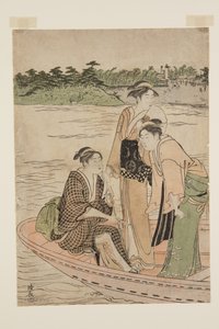 Ferry at Rokugo River by Torii Kiyonaga