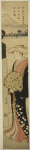Finely-Dressed Woman Crossing Nihonbashi Bridge by Torii Kiyonaga