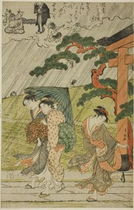 Sudden Shower at Mimeguri Shrine